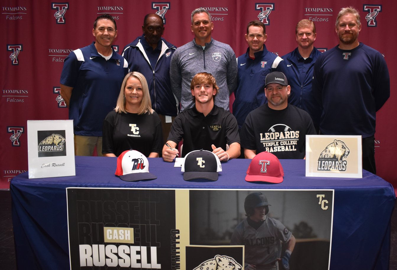 Cash Russell signed with Temple College to play baseball.